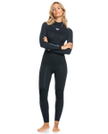 The Roxy Womens 5/4/3 Prologue 5mm Back Zip Wetsuit in Black