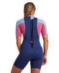 The Roxy Womens Prologue 2/2mm Back Zip Shorty Spring Wetsuit in Dark Denim