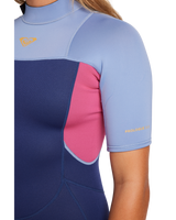 The Roxy Womens Prologue 2/2mm Back Zip Shorty Spring Wetsuit in Dark Denim