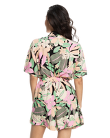 The Roxy Womens Real Yesterday Playsuit in Anthracite Palm