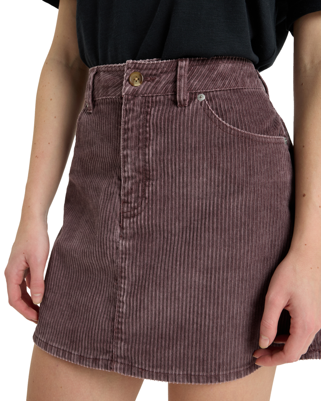 The Roxy Womens Rainfall Mini Corduroy Skirt in Huckleberry