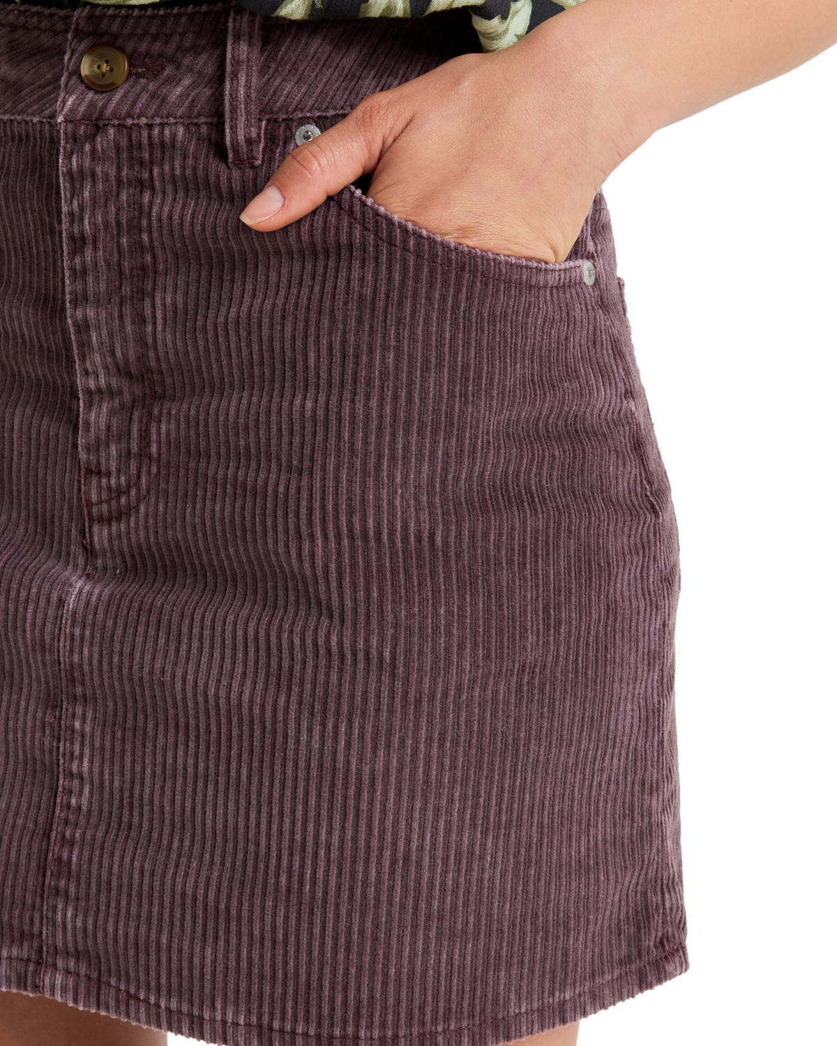 The Roxy Womens Rainfall Mini Corduroy Skirt in Huckleberry