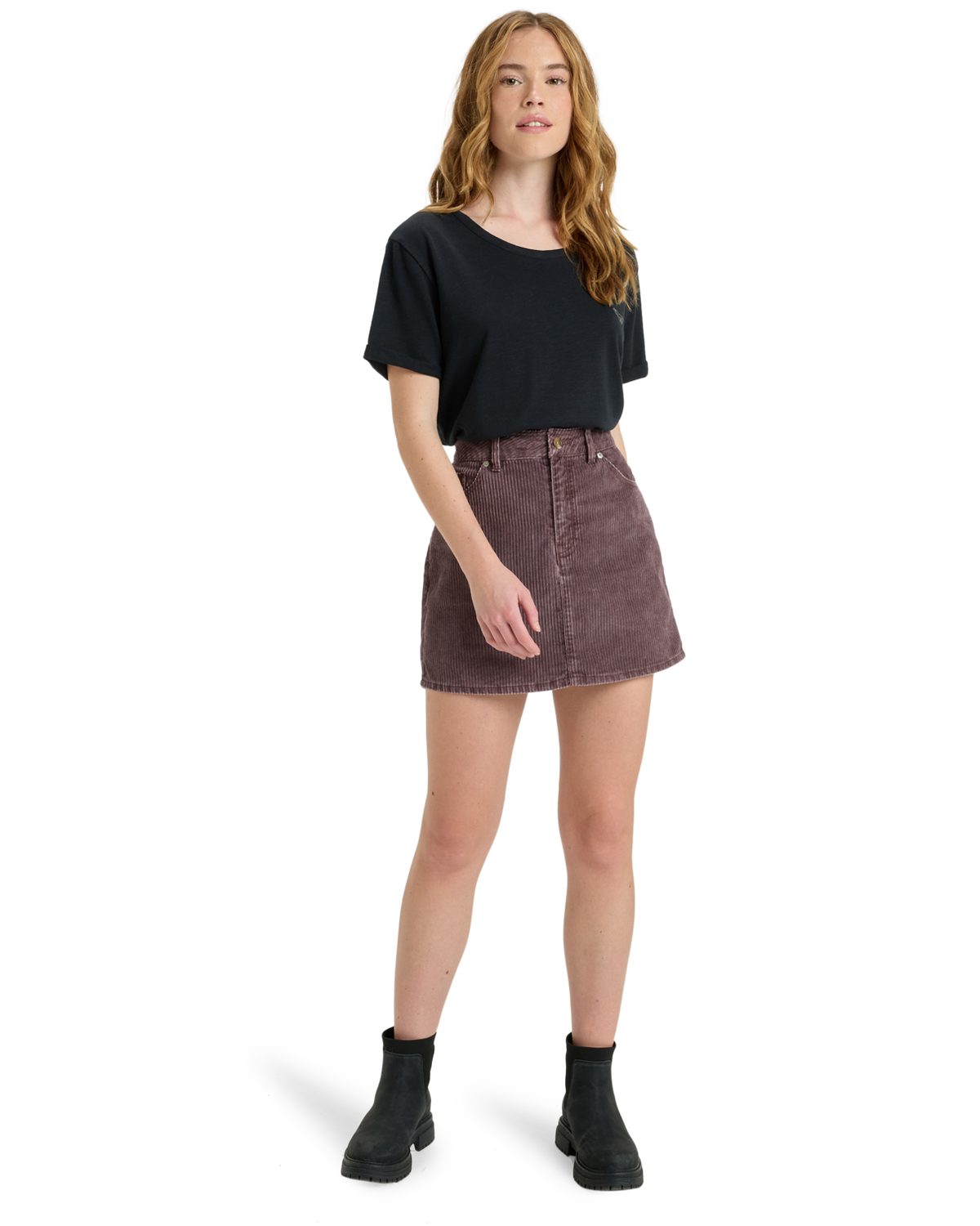 The Roxy Womens Rainfall Mini Corduroy Skirt in Huckleberry