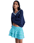 Tuesdays Mini Skirt in Airy Blue If Plaid