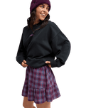 The Roxy Womens Remix Rebel Mini Skirt in Blackberry Wine Purple Plaid