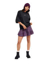 The Roxy Womens Remix Rebel Mini Skirt in Blackberry Wine Purple Plaid