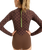 The Roxy Womens Pro Wave Onesie Long Sleeve Swimsuit in Chocolate Plum Polkabiscus