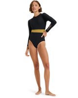 The Roxy Womens Active Colourblock Onesie Swimsuit in Anthracite