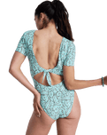 Sun Babe Onesie Swimsuit in Oil Green Wildside Paisley