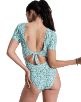 Sun Babe Onesie Swimsuit in Oil Green Wildside Paisley