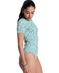 Sun Babe Onesie Swimsuit in Oil Green Wildside Paisley