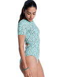 Sun Babe Onesie Swimsuit in Oil Green Wildside Paisley
