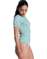 Sun Babe Onesie Swimsuit in Oil Green Wildside Paisley