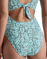 Sun Babe Onesie Swimsuit in Oil Green Wildside Paisley