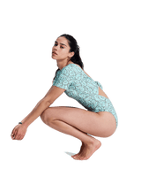 Sun Babe Onesie Swimsuit in Oil Green Wildside Paisley