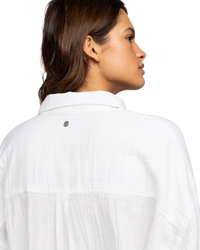 The Roxy Womens Morning Time Shirt in Snow White