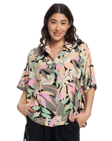 The Roxy Womens Beach Nostalgia Shirt in Anthracite Palm