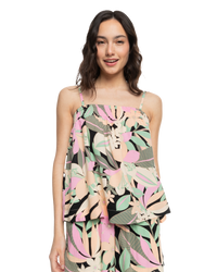 The Roxy Womens Sky Vibes Top in Anthracite Palm