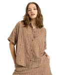 The Roxy Womens Beach Nostalgia Shirt in Portobella Flower Eyelet