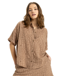 The Roxy Womens Beach Nostalgia Shirt in Portobella Flower Eyelet