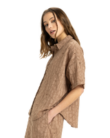 The Roxy Womens Beach Nostalgia Shirt in Portobella Flower Eyelet