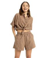 The Roxy Womens Beach Nostalgia Shirt in Portobella Flower Eyelet