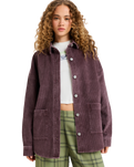 The Roxy Womens Kick Back Washed Cord Shirt Jacket in Huckleberry
