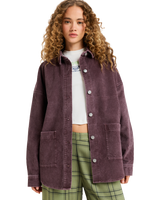 The Roxy Womens Kick Back Washed Cord Shirt Jacket in Huckleberry