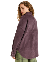The Roxy Womens Kick Back Washed Cord Shirt Jacket in Huckleberry