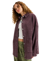The Roxy Womens Kick Back Washed Cord Shirt Jacket in Huckleberry
