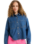 The Roxy Womens Another Reflect Denim Shirt Jacket in Medium Blue
