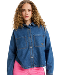 The Roxy Womens Another Reflect Denim Shirt Jacket in Medium Blue