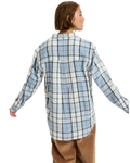 The Roxy Womens Let It Go Flannel Shirt in Blueblizz Mariachi Plaid