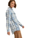 The Roxy Womens Let It Go Flannel Shirt in Blueblizz Mariachi Plaid