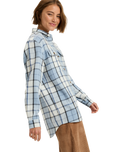 The Roxy Womens Let It Go Flannel Shirt in Blueblizz Mariachi Plaid