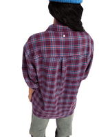 The Roxy Womens Let It Go Check Shirt in Blackberry Wine Purple Plaid