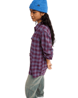 The Roxy Womens Let It Go Check Shirt in Blackberry Wine Purple Plaid