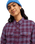 The Roxy Womens Let It Go Check Shirt in Blackberry Wine Purple Plaid