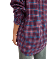 The Roxy Womens Let It Go Check Shirt in Blackberry Wine Purple Plaid