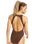 The Roxy Womens Roxy Pro Wave One Piece Swimsuit in Chocolate Plum Polkabiscus