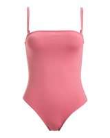 The Roxy Womens Beach Classics Bandeau One Piece Swimsuit in Heather Rose