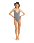 The Roxy Womens Gingham One Piece Swimsuit in Anthracite