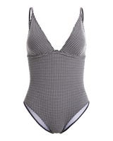 The Roxy Womens Gingham One Piece Swimsuit in Anthracite