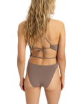 The Roxy Womens Lasca One Piece Swimsuit in Deep Taupe