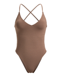 The Roxy Womens Lasca One Piece Swimsuit in Deep Taupe