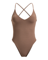 The Roxy Womens Lasca One Piece Swimsuit in Deep Taupe