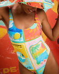 The Roxy Womens Atlas One Piece Swimsuit in Skyway
