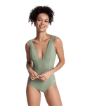 Love Elongated One Piece Swimsuit in Oil Green