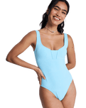 Palm Dreams One Piece Swimsuit in Tanager Turquoise