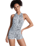 Pro Surf One Piece Boyleg Swimsuit in Anthracite Popiscus